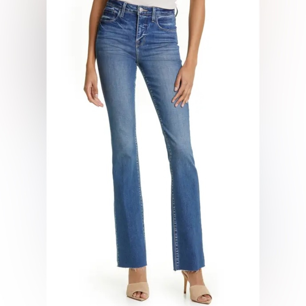 L’AGENCE RUTH High-rise Raw Hem Straight Leg Jeans (size 26)